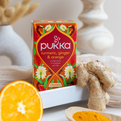 Pukka Organic Golden Tea Gift Set - 60 Organic Tea Bags with Storage Tea Caddy