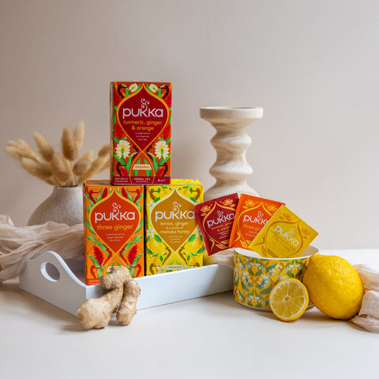 Pukka Organic Golden Tea Gift Set - 60 Organic Tea Bags with Storage Tea Caddy