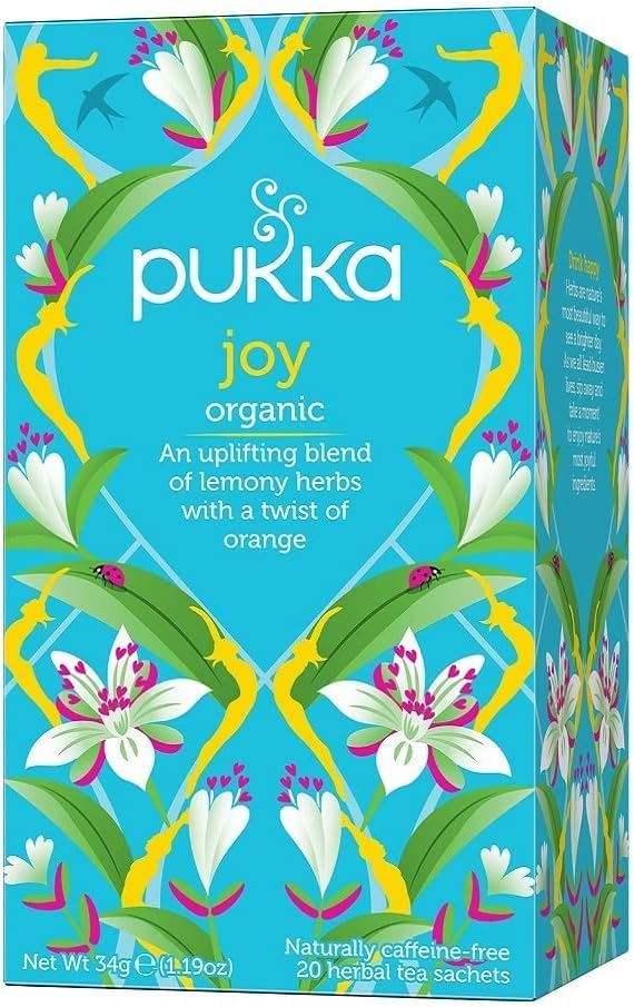 Pukka Herbs | Joy Organic Herbal Tea | Infused with Lemon Herbs and Orange |4 Packs | 20 Plant Based Biodegradable Tea Bags