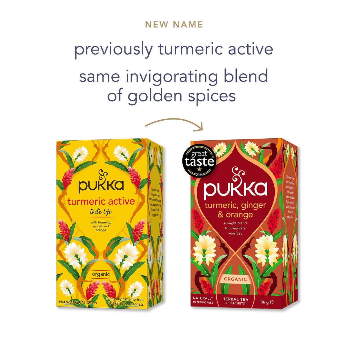 Pukka Herbs | Turmeric Active Organic Box |Tea With Ginger, Turmeric, Nettle & Orange | Ideal For Boosting Energy | 4 Packs | 80 Plant Based Biodegradable Tea Bags