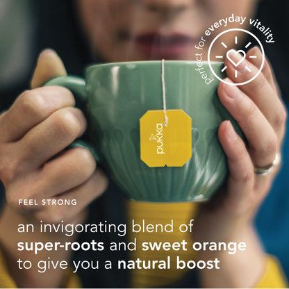 Pukka Herbs | Turmeric Active Organic Box |Tea With Ginger, Turmeric, Nettle & Orange | Ideal For Boosting Energy | 4 Packs | 80 Plant Based Biodegradable Tea Bags