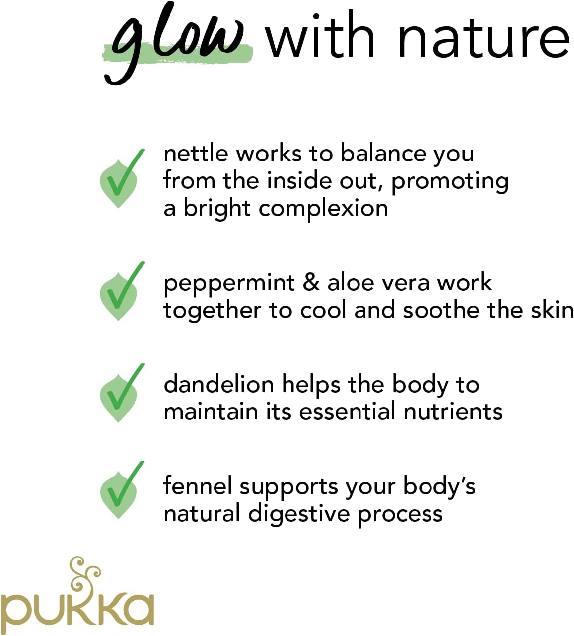 Pukka Herbs | Radiance Organic Herbal Tea Box | Fennel, Aloe Vera, Peppermint, Dandelion and Nettle Tea | Perfect For An Inner Glow | Caffeine Free | 4 Packs | 80 Plant Based Biodegradable Tea Bags